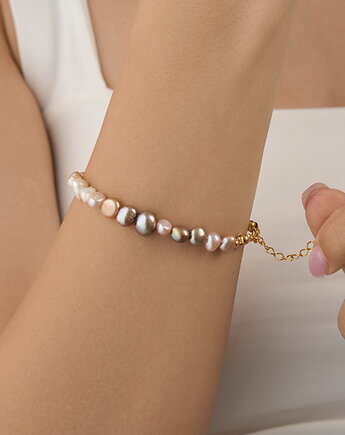 Bransoletka perły naturalne srebro 925 pozłacane, Coccola JEWELLERY