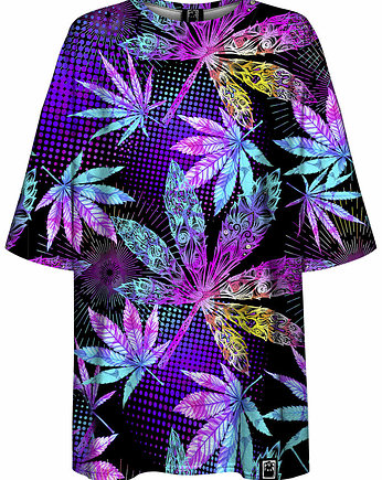 DR.CROW T-shirt Damski Oversize Weed, DrCrow