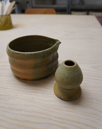 Duża czarka z dziubkiem do przelewania na matchę matcha, Lvvia ceramics