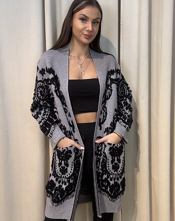 Wiskozowy kardigan Grigio, SOLO moda
