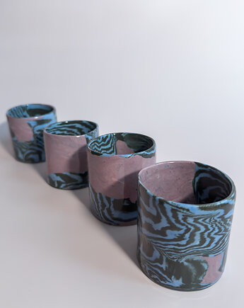 Czarka / kubek nerikomi fioletowo-psychodeliczny set, mezkla studio