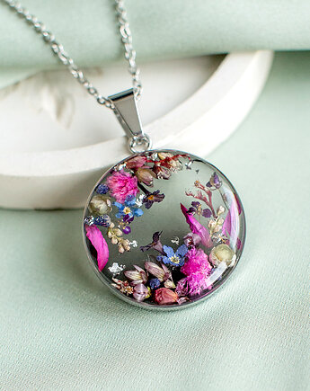 Wisiorek z kompozycją kwiatową, nature gift