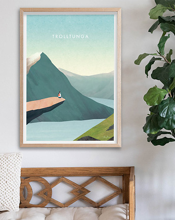 Plakat Trolltunga - Norwegia - Język Trolla, minimalmill