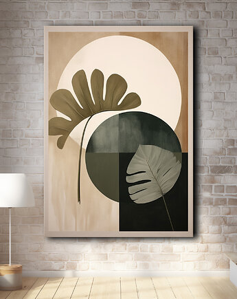 Tropikalne liście - Plakat - Loft, Minimalizm #79, Black Sapphire Art