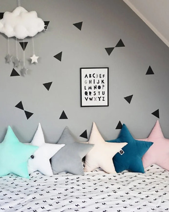 Szara poduszka gwiazda Velvet, Nukko Design