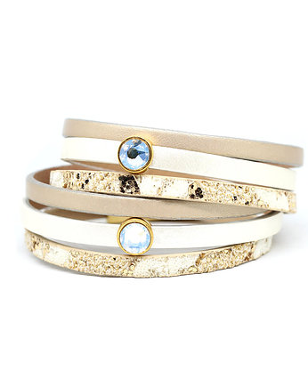Bransoletka biało-złota z kryształkami, Kociokwik Jewelry