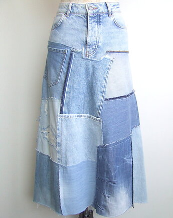 Patchworkowa spódnica jeans r.38, AnitaPalmerArt