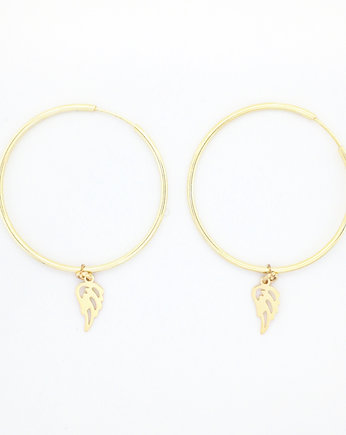 Kolczyki srebrne kółka ze skrzydłami, VENA Jewellery
