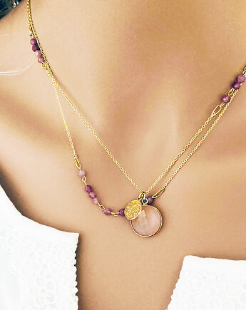 Naszyjnik różowy Turmalin, kamienie naturalne, Anemon Atelier