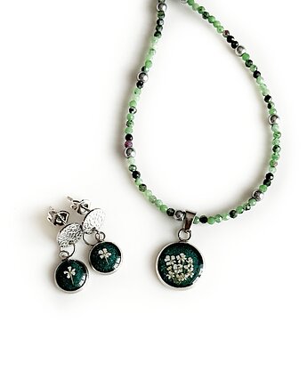 Komplet biżuterii z dziką marchwią - Zoisyt, Colie