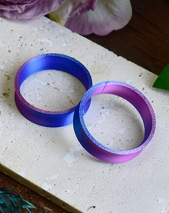 Tunele do uszu 10-100mm / niebiesko-różowe / plugi, tunele siodłowe, Spirit Of Copper