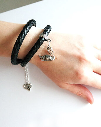 Bransoletka - Czarny łabędź - pleciona, yenoo