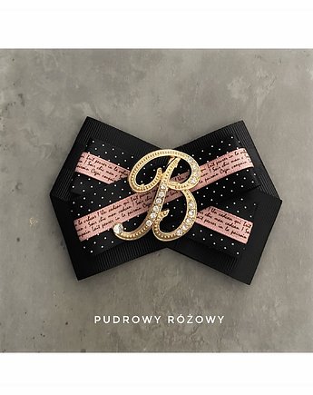 Brosza Personalizowana ze złotą Literką B, Pudrowy Różowy