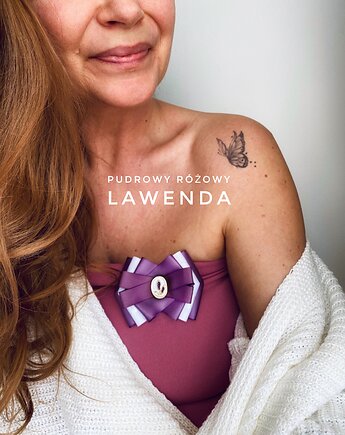 Brosza z kolekcji Lawenda z pięknym medalionem z Lawendą, Pudrowy Różowy