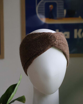 Ręcznie robiona opaska z przeplotem, fluffyknitt