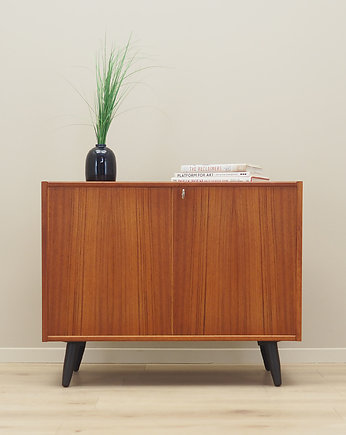Szafka tekowa, duński design, lata 70, produkcja: Dania, Przetwory design