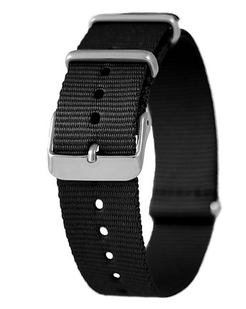Pasek do zegarka - nylonowy, czarny, yenoo