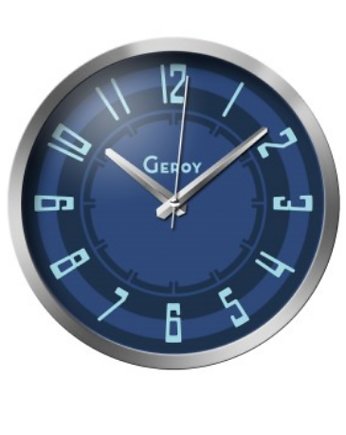Zegar ścienny granatowy cichy designerski, GEROY