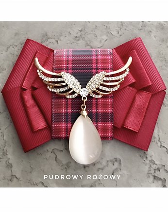 Świąteczna Brosza ze Skrzydłami Mikołajki, Pudrowy Różowy