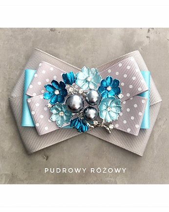 Brosza  Kwiatkami i perłami NEW, Pudrowy Różowy