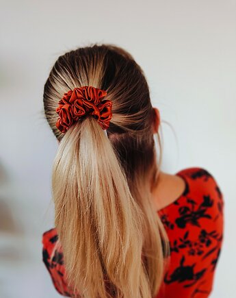 Gumka jedwabna, scrunchie, frotka copper sunset MIDI, Capillum
