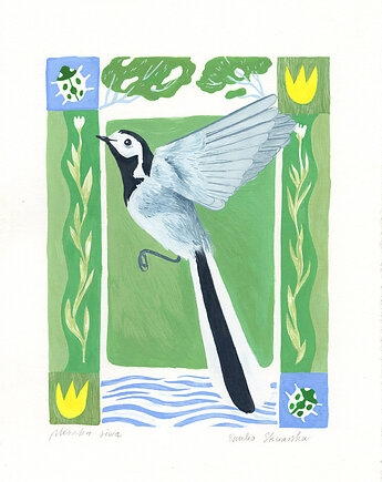 Print Pliszka siwa 18x24 cm, Emilia Skwarska