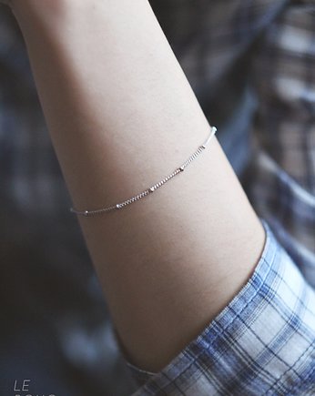 Rhodium Plated Dainty Bracelet, Le Boho Bleu