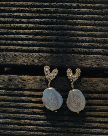 Kolczyki Serce z Perłami, Chmolowska Jewellery