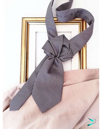 Kokardowy naszyjnik w odcieniach jasnego różu i ciemnego fioletu, jedwab, Akcesoria modowe TIE ART