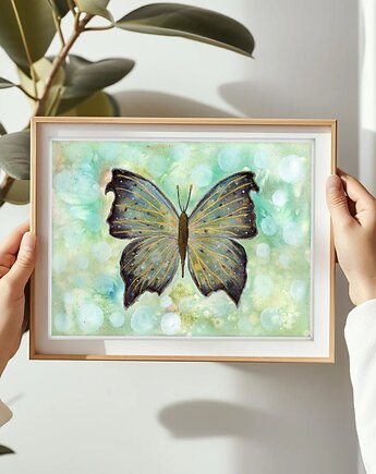 Oryginalna akwarela. Motyl A4, Malgorzata Domanska