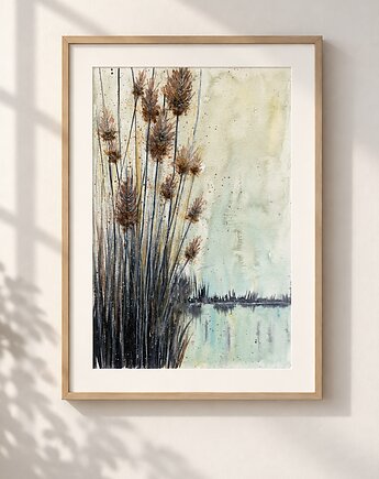 Oryginalna akwarela. Szuwary A4, Malgorzata Domanska