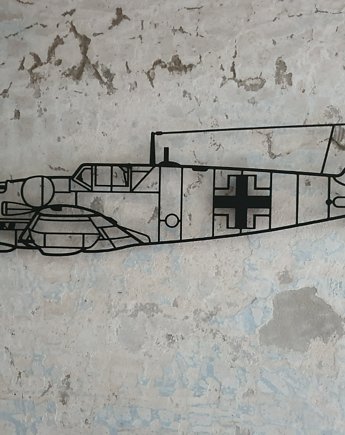 Messerschmitt Bf 109 metalowa ozdoba na ścianę 3D, Aircraft Sketches