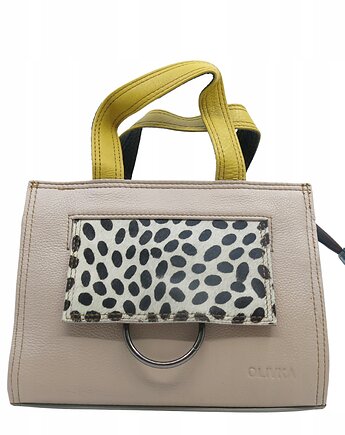 Torebka damska do ręki, skóra naturalna, regulowany pasek eko OLIVKA, Olivka Warsaw