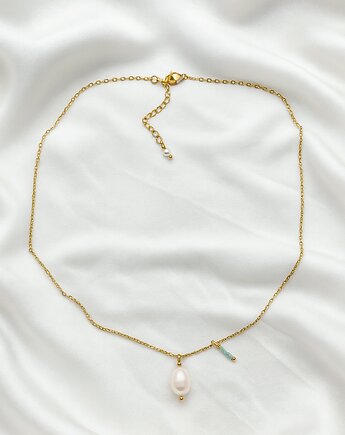 Naszyjnik z perłą i akwamarynem, lulukalina