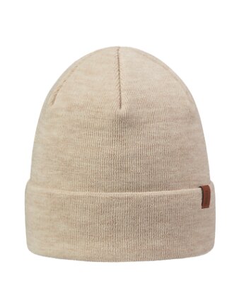 Wełniana beżowa czapka 100% merino wool, gładka, EsteraShop
