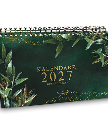 Kalendarz 2027 biurkowy GREEN SPARKLE wolnostojący, Planerum