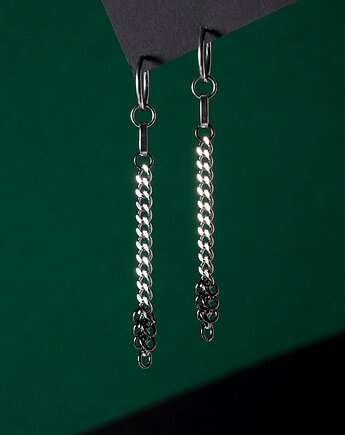 Długie industrialne kolczyki z łańcuchami, AT NOON