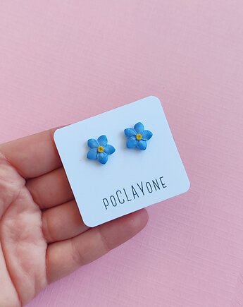 Kolczyki niezapominajki sztyfty, poCLAYone