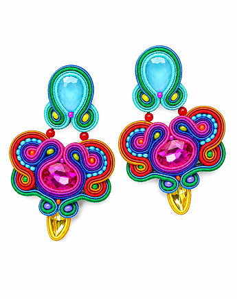 Duże i kolorowe kolczyki sutasz, Mró Soutache