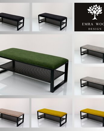 Ławka Tapicerowana Industrialna Kolory Rozmiary LGM-521, EMRA WOOD DESIGN