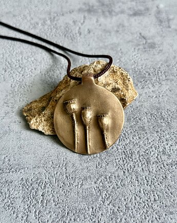 Wisior z brązu z makówkami, Metalova Magia