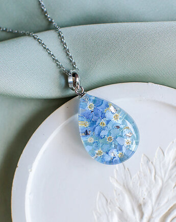 Wisiorek z niezapominajkami, nature gift