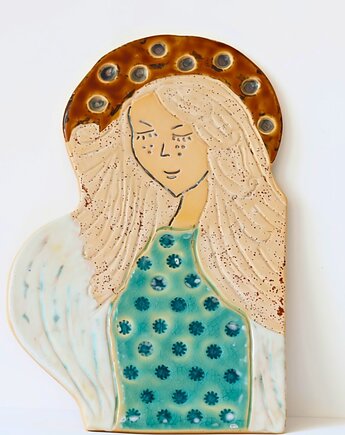 Dekoracja na ścianę anioł ceramiczny, U.to ceramika