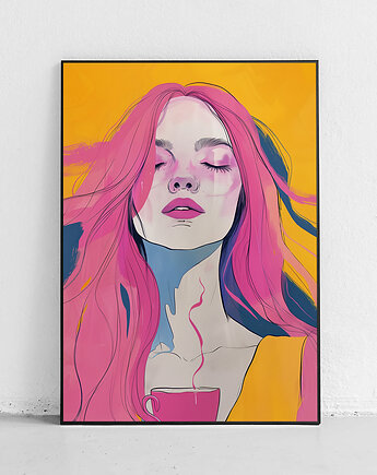 Plakat Portret kobiety w neonach, Harvest Maison