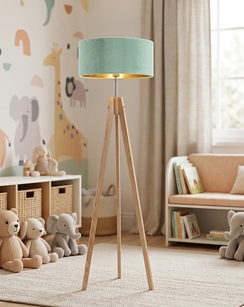 Nowoczesna lampa stojąca na trójnogu HAITI VELUR KIDS do pokoju dziecka, LYSNE
