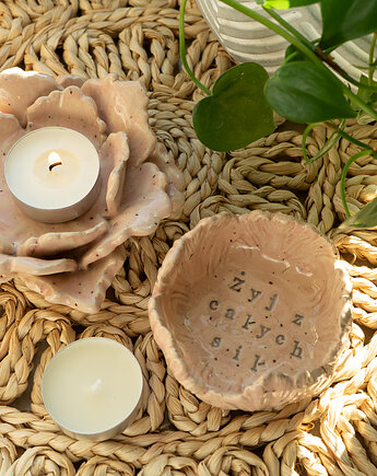 Ceramiczny świecznik na tealighty kpl 2 szt handmade, Agnieszka Szehyńska Ceramika