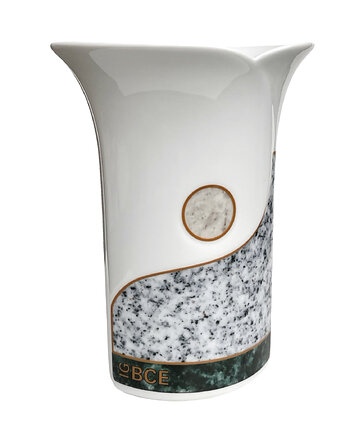 Wazon Hutschenreuther IG BCE, Niemcy, lata 90., porcelana dekoracyjna, model 69, Good Old Things