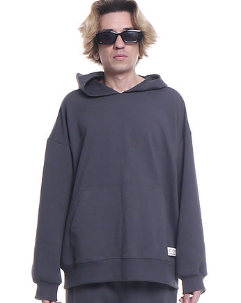 Bluza hoodie oversize grafitowa, J A C O B