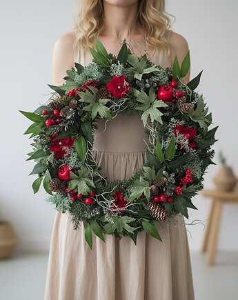 Zimowy wianek na drzwi, Lola White