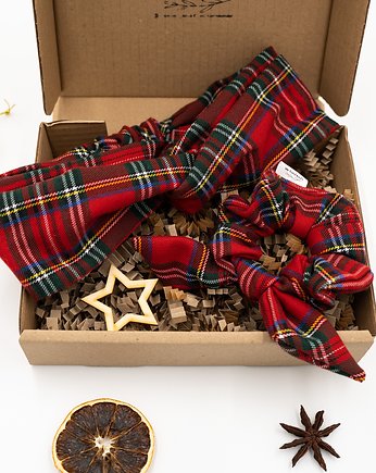 Zestaw dodatków do włosów KRATA ŚWIĘTA, wu handmade